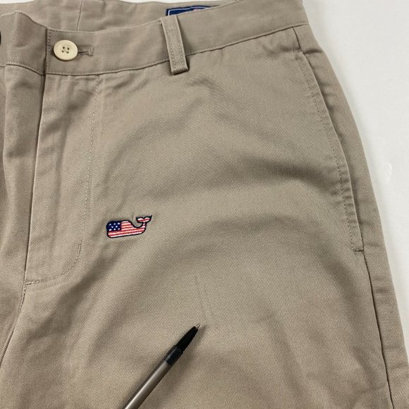 Vineyard Vines Micro Whale AOP Chino Club Pants Mens 30 Khaki Tan - Picture 5 of 16